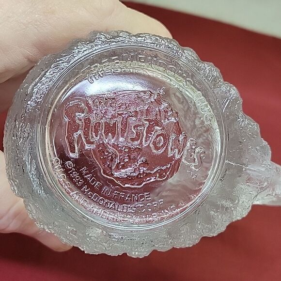 2 Vintage McDonalds Flintstones Mug Glass Cup RocDonalds 1993! - Picture 4 of 16